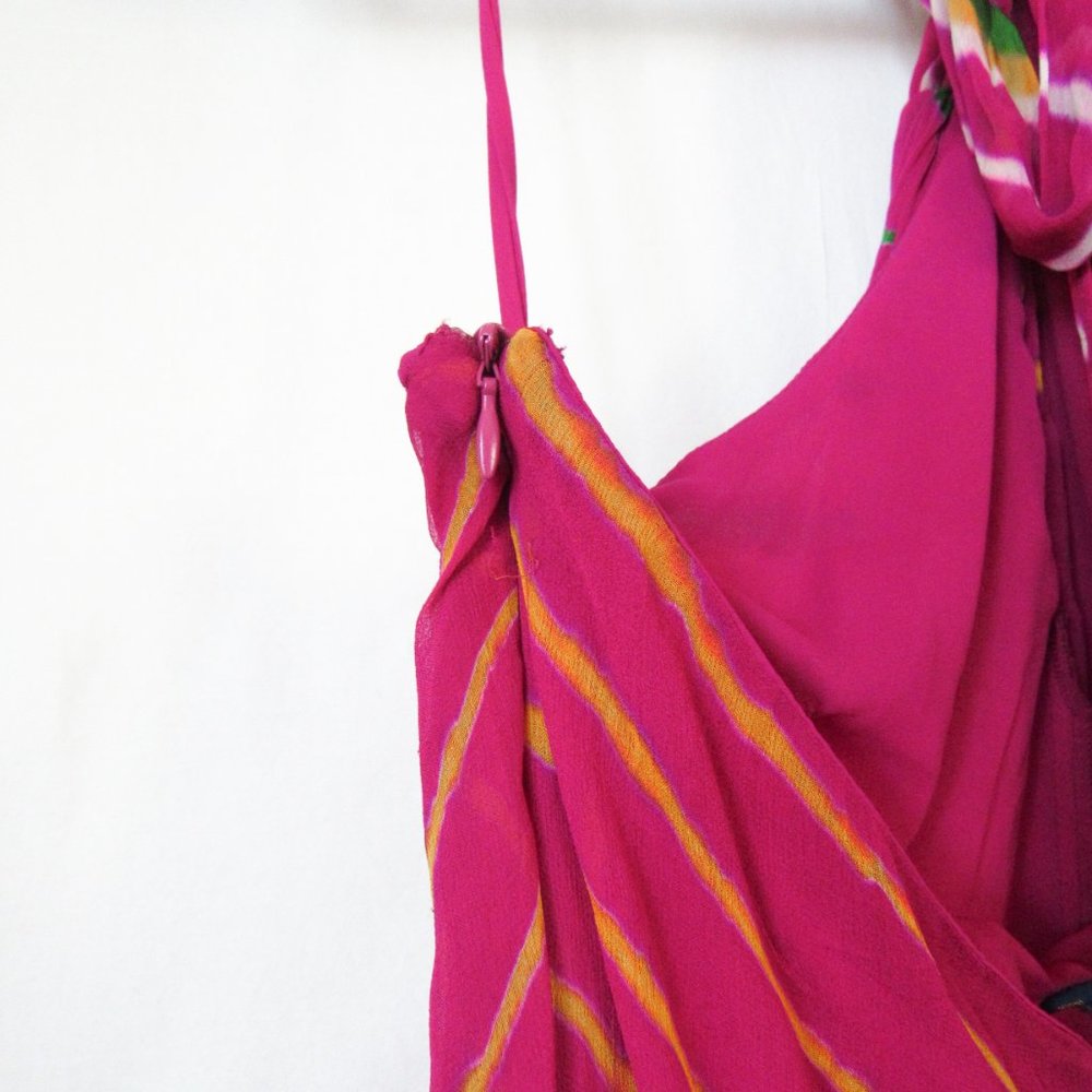 POLO RALPH LAUREN Pink Silk Summer Halter Dress Gorgeous Dyed Maxi Barbie SZ-10 - Picture 10 of 14